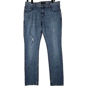 International Concepts~Men's 33×30~ Light Blue Denim Destructed Skinny Fit Jeans